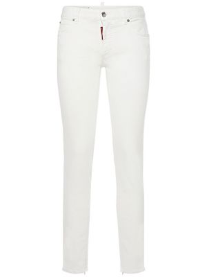Skinny fit džínsy s nízkym pásom Dsquared2 biela