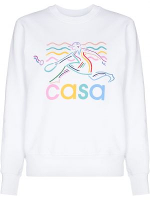 Trykt bomull sweatshirt Casablanca hvit