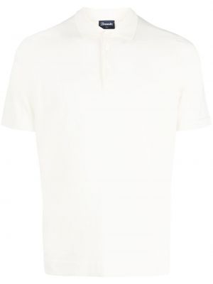 Памучна поло тениска Drumohr бяло