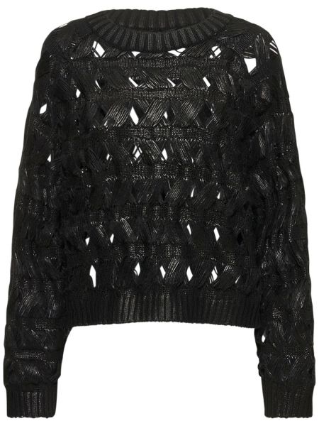 Suéter de algodón Alberta Ferretti negro
