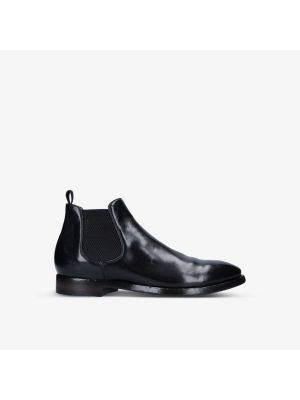 Кожаные ботинки челси с круглым носком Officine Creative черные
