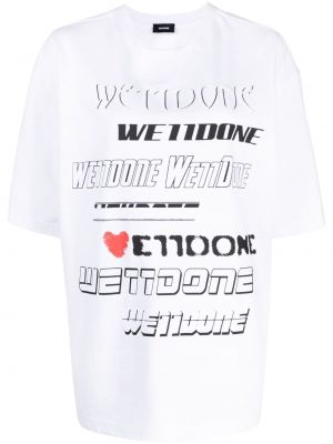 T-shirt con stampa We11done bianco