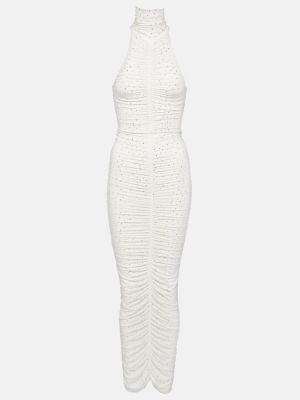 Křišťálové dlouhé šaty Alex Perry bílé