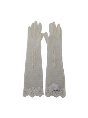 Rękawiczki koronkowe Dolce And Gabbana białe