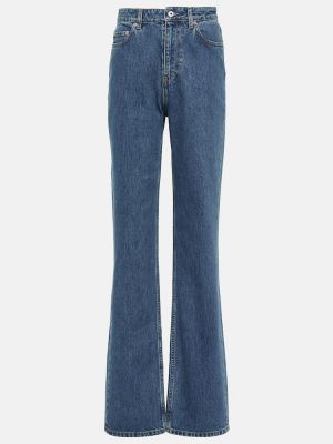 Straight fit džíny s vysokým pasem Burberry modré