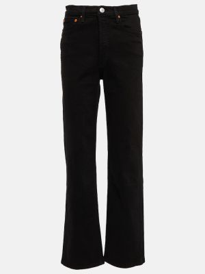 Straight fit džíny s vysokým pasem Re/done černé