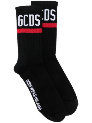 Памучни чорапи с принт Gcds черно