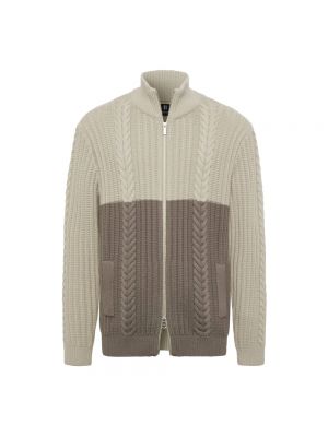 Sweter z wełny merino Boggi Milano beżowy