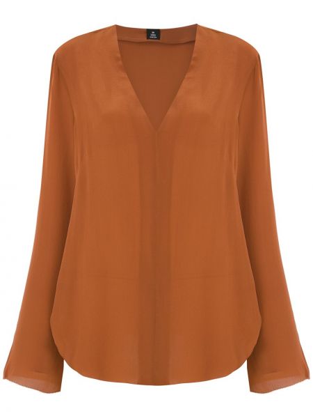 Blusa de seda con escote v Osklen marrón