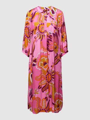 Sukienka midi z nadrukiem Milano Italy różowa