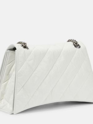Δερμάτινη τσάντα ώμου Balenciaga λευκό