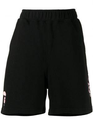 Jersey bombažne kratke hlače s potiskom Aape By *a Bathing Ape® črna