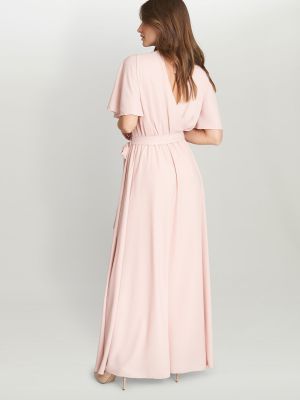 Длинное платье с коротким рукавом Gina Bacconi розовое