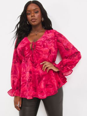 Блузка с принтом Simply Be розовая