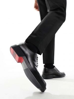 Черные кожаные туфли на шнуровке Hugo Boss