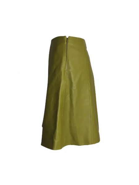 Falda de cuero retro Prada Vintage verde