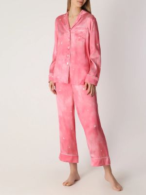Пижама из вискозы с принтом Ololol розовая