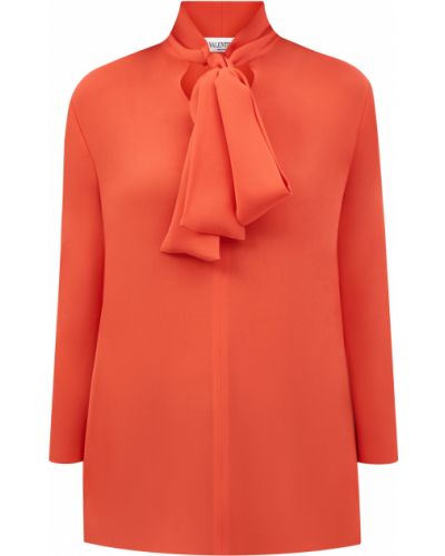 Оранжевая шелковая блузка Valentino