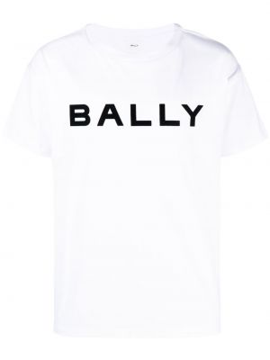 Памучна тениска с принт Bally бяло