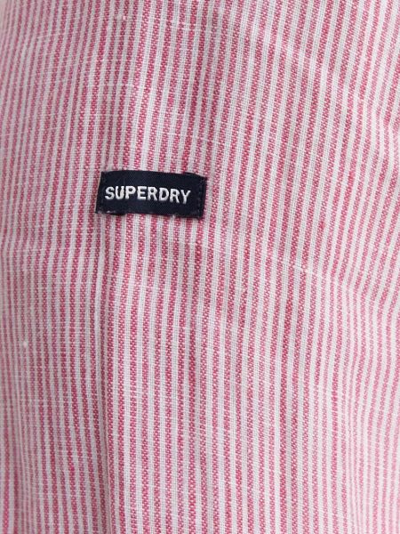 Lanena košulja Superdry ružičasta