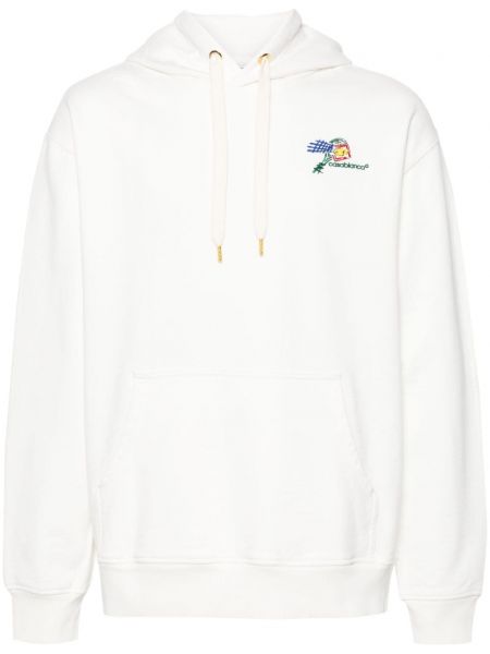 Sweat-shirt long brodé Casablanca blanc