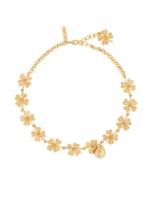 Ogrlica s cvjetnim printom Oscar De La Renta zlatna