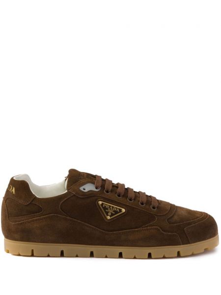 Ruskind sneakers Prada brun