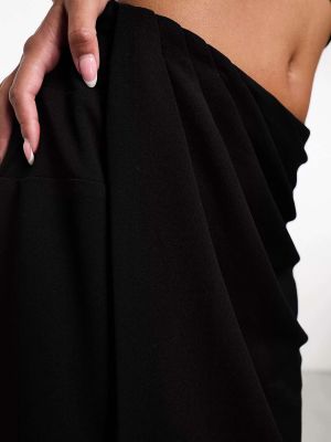 Черная юбка миди с драпировкой спереди Abercrombie & Fitch