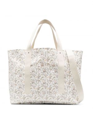Kvetinová taška s potlačou Bonpoint biela