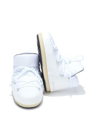 Nėriniuotos auliniai batai su raišteliais chunky Moon Boot balta