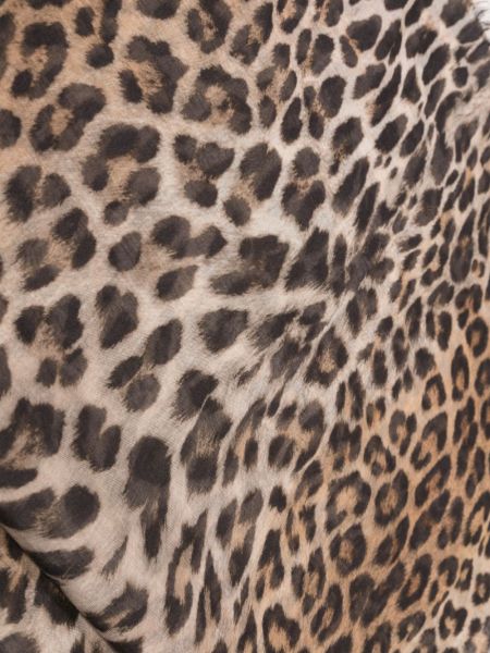 Foulard à imprimé à imprimé léopard Faliero Sarti marron
