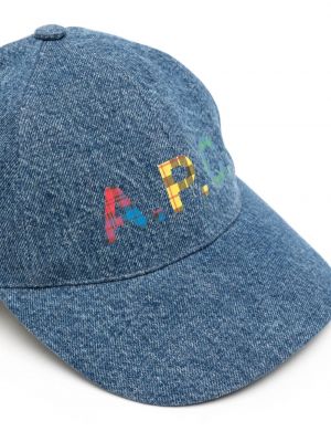 Raštuotas kepurė su snapeliu A.p.c. mėlyna