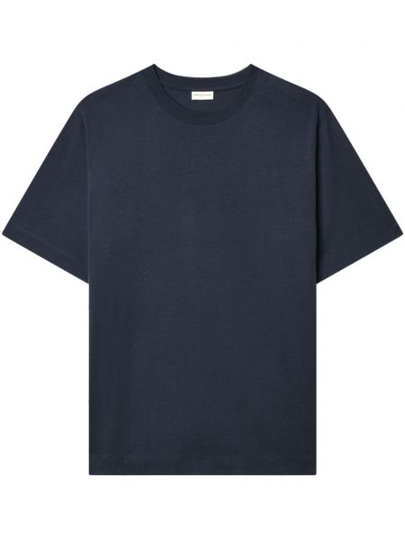 Bavlněné tričko s kulatým výstřihem Dries Van Noten modré