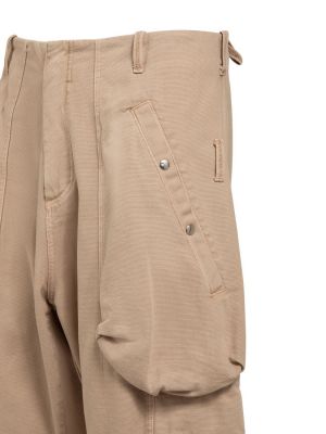 Spodnie cargo bawełniane Jacquemus brązowe