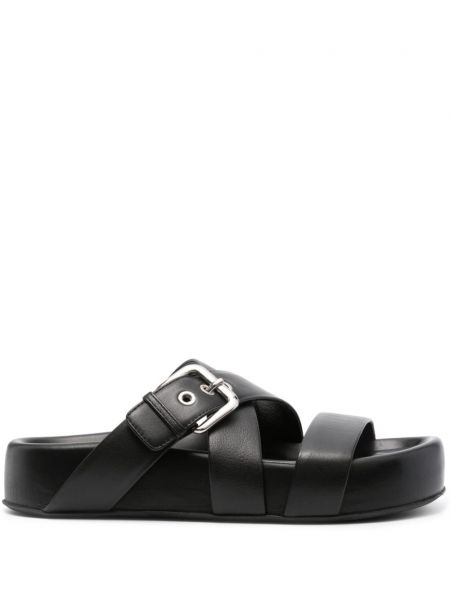 Kožené sandále Agl čierna