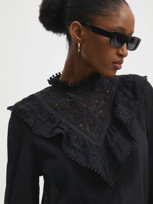 Памучна блуза Answear Lab черно
