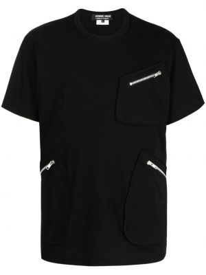 Памучна тениска с цип с джобове Comme Des Garçons Homme Deux черно