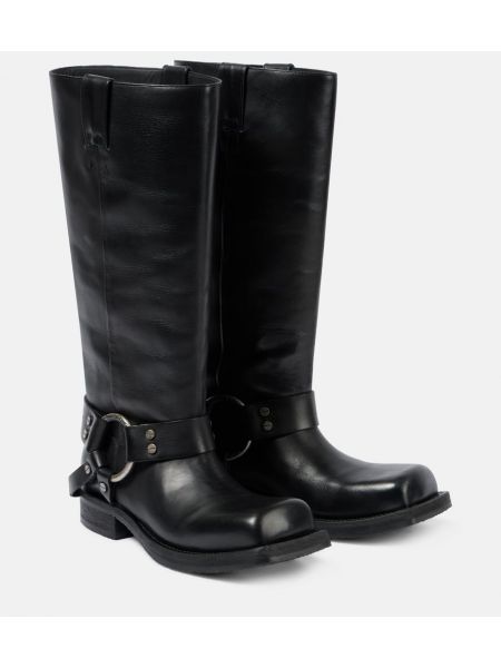 Botas altas de cuero Acne Studios negro