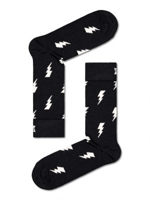 Skarpety z nadrukiem Happy Socks czarne