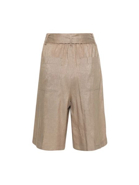 Pantalones cortos de lino Seventy beige