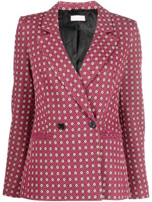 Trykt sjekket lang blazer Liu Jo rosa