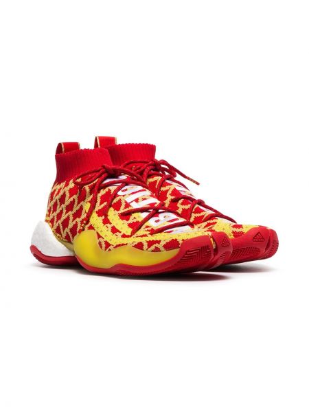 Sneakersy bawełniane Adidas By Pharrell Williams czerwone