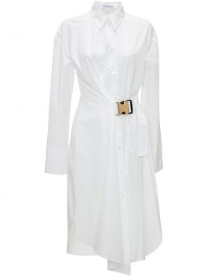 Klasické bavlněné dlouhé šaty Jw Anderson - bílá
