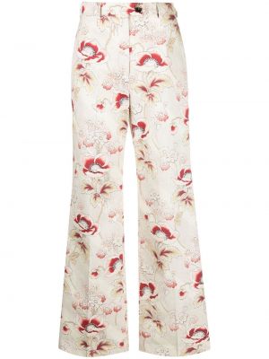 Trykt floral flare bukser Colville rosa