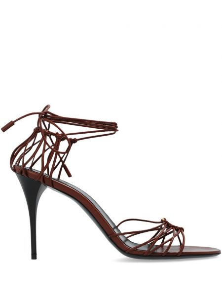 Kožené sandále Saint Laurent červená