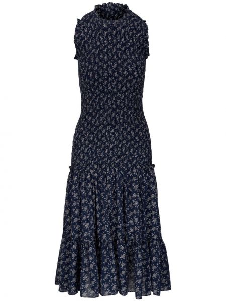 Φλοράλ μίντι φόρεμα με σχέδιο Veronica Beard μπλε
