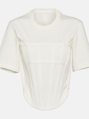Βαμβακερή μπλούζα από ζέρσεϋ Dion Lee λευκό