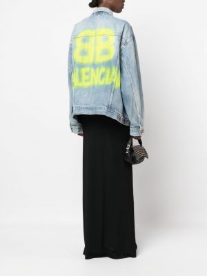 Oversize jeansjacke mit print Balenciaga