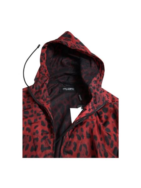 Sudadera con capucha leopardo Dolce & Gabbana rojo