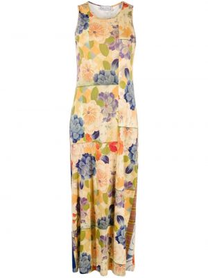 Rochie fără mâneci cu model floral cu imagine Pierre-louis Mascia galben